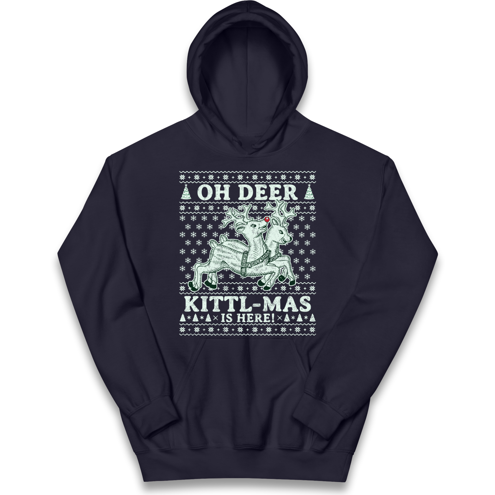 Oh Deer Kittl Mas Is Here Christmas kids hoodie