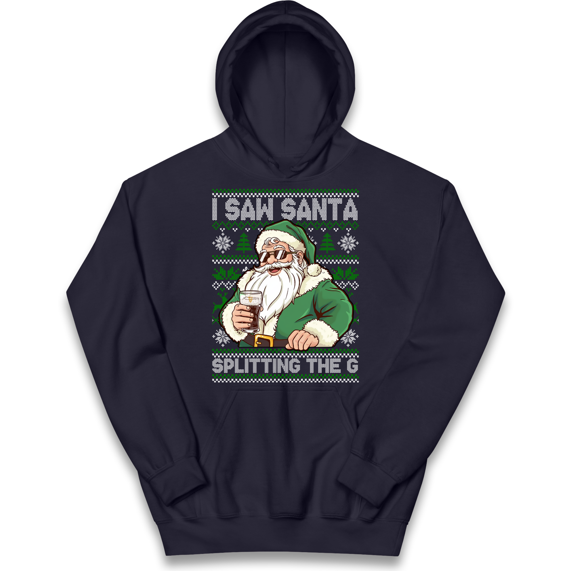 Santa Splitting The G Kids Hoodie