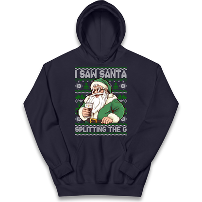 Santa Splitting The G Kids Hoodie