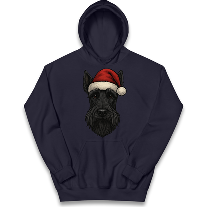 Scottish Terrier Face Christmas kids hoodie