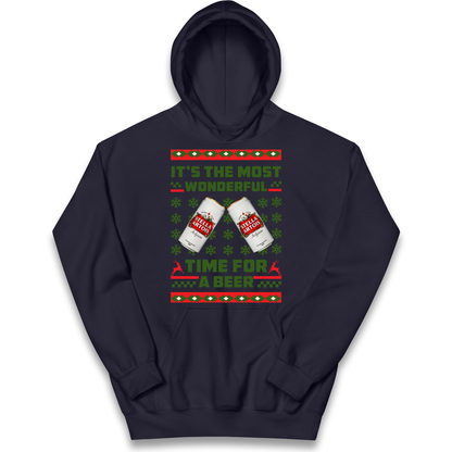 Its The Most Wonderful Time for A Beer Stella Christmas kids hoodie