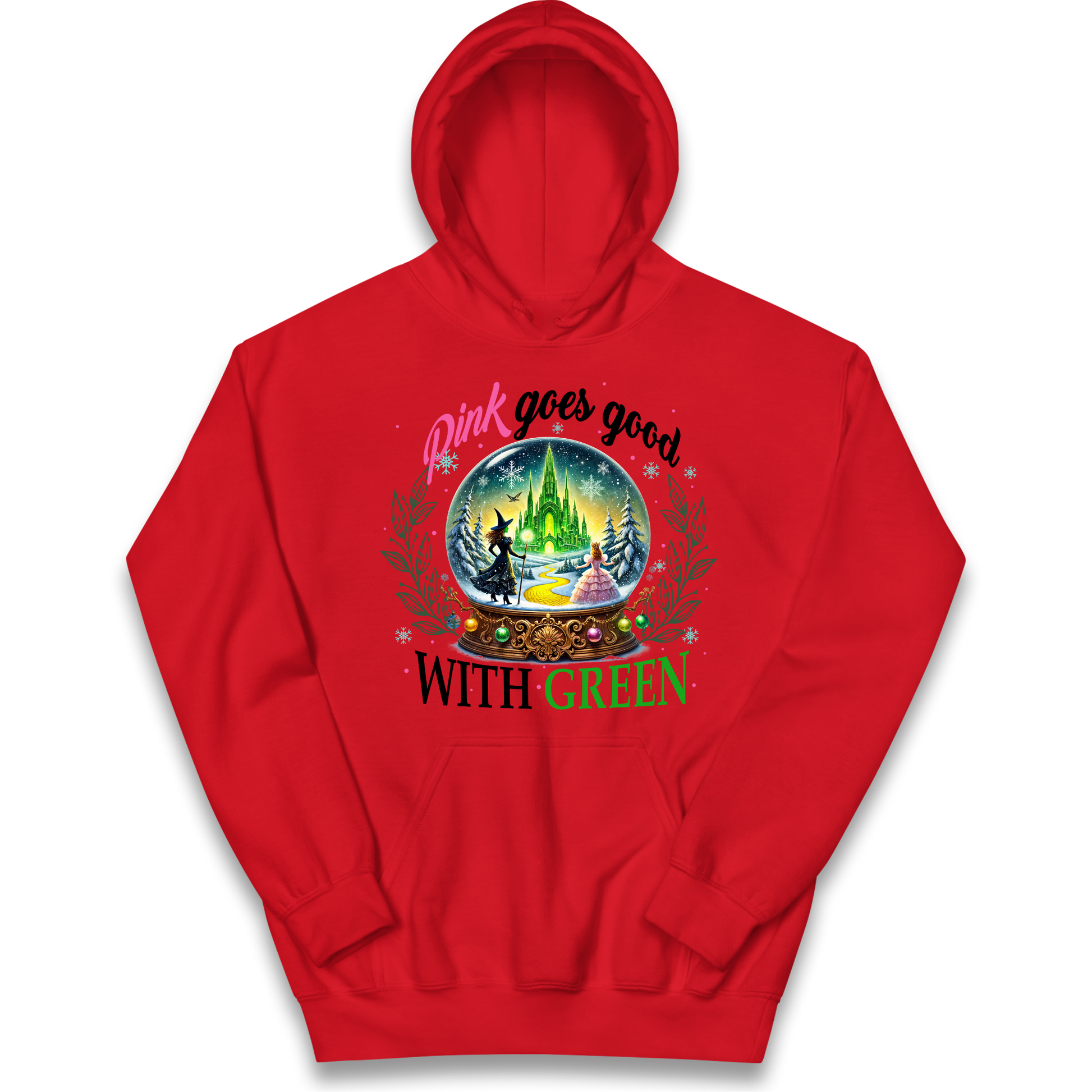 Wicked Pink Goes Good With Green Kids Hoodie