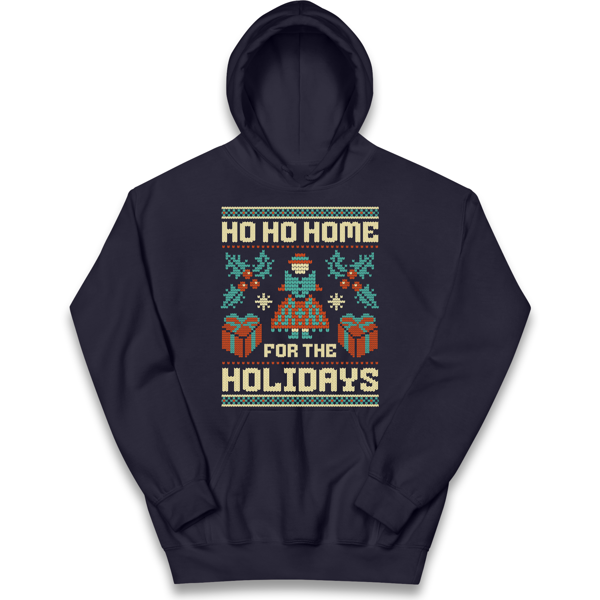 HO HO Home For the Holidays Christmas kids hoodie