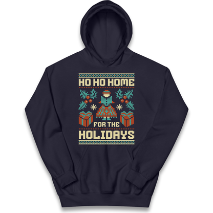 HO HO Home For the Holidays Christmas kids hoodie