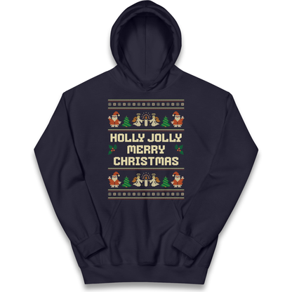Holly Jolly Merry Christmas kids hoodie