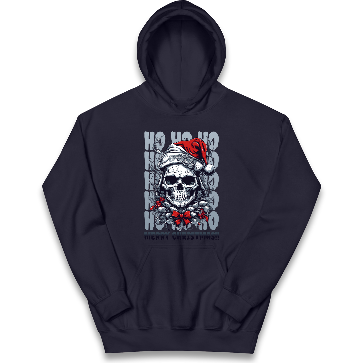 HO HO HO Santa Skelington Christmas kids hoodie