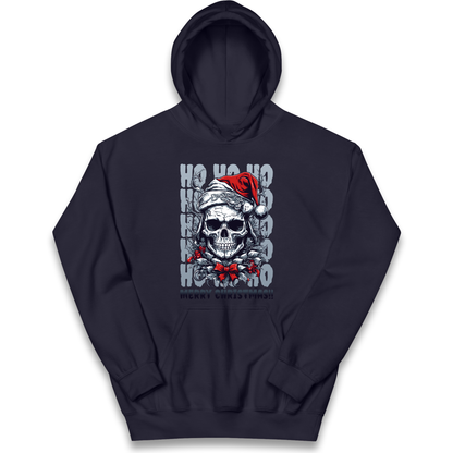 HO HO HO Santa Skelington Christmas kids hoodie