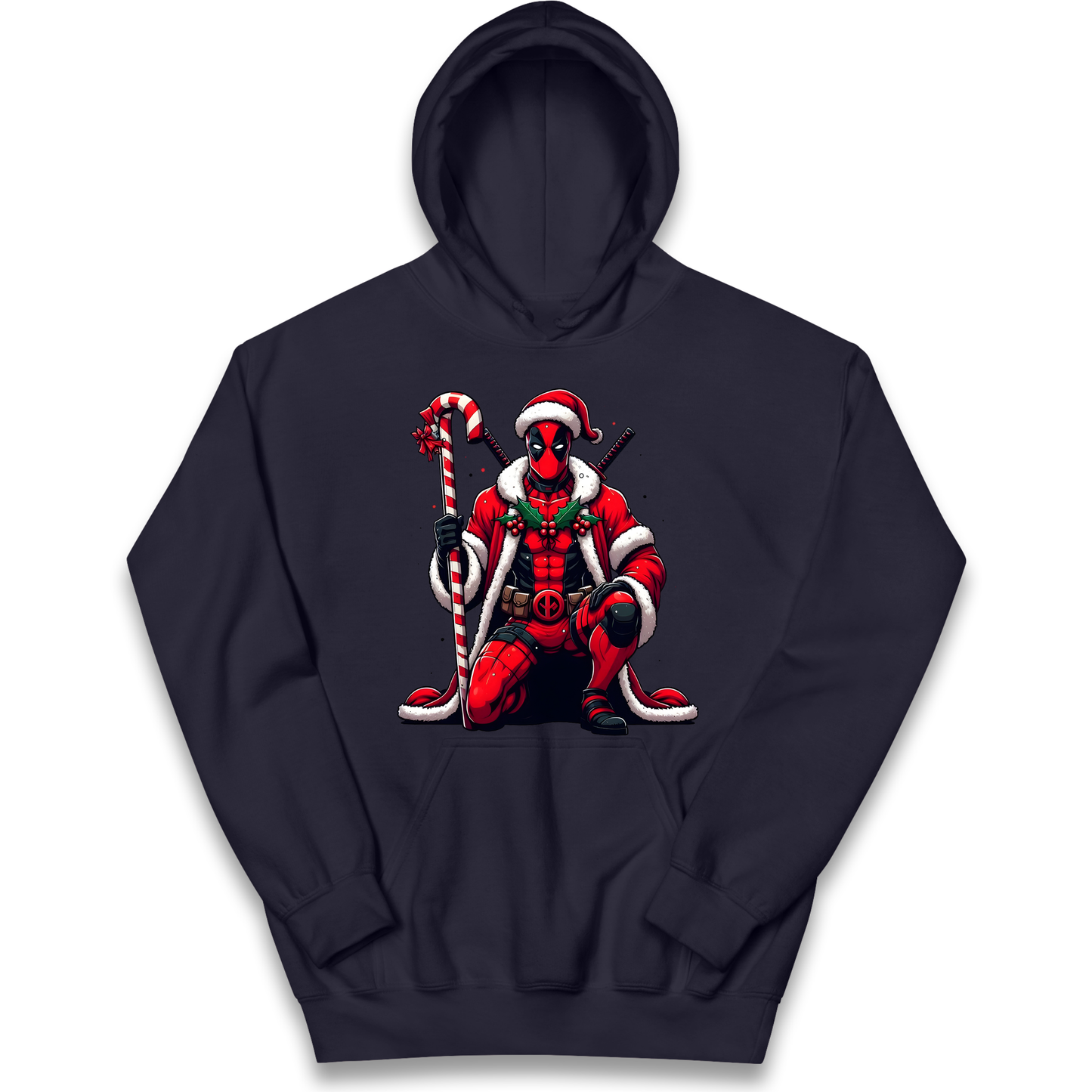 DeadPool Candy Cane Santa kids hoodie