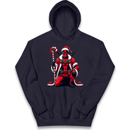 DeadPool Candy Cane Santa kids hoodie