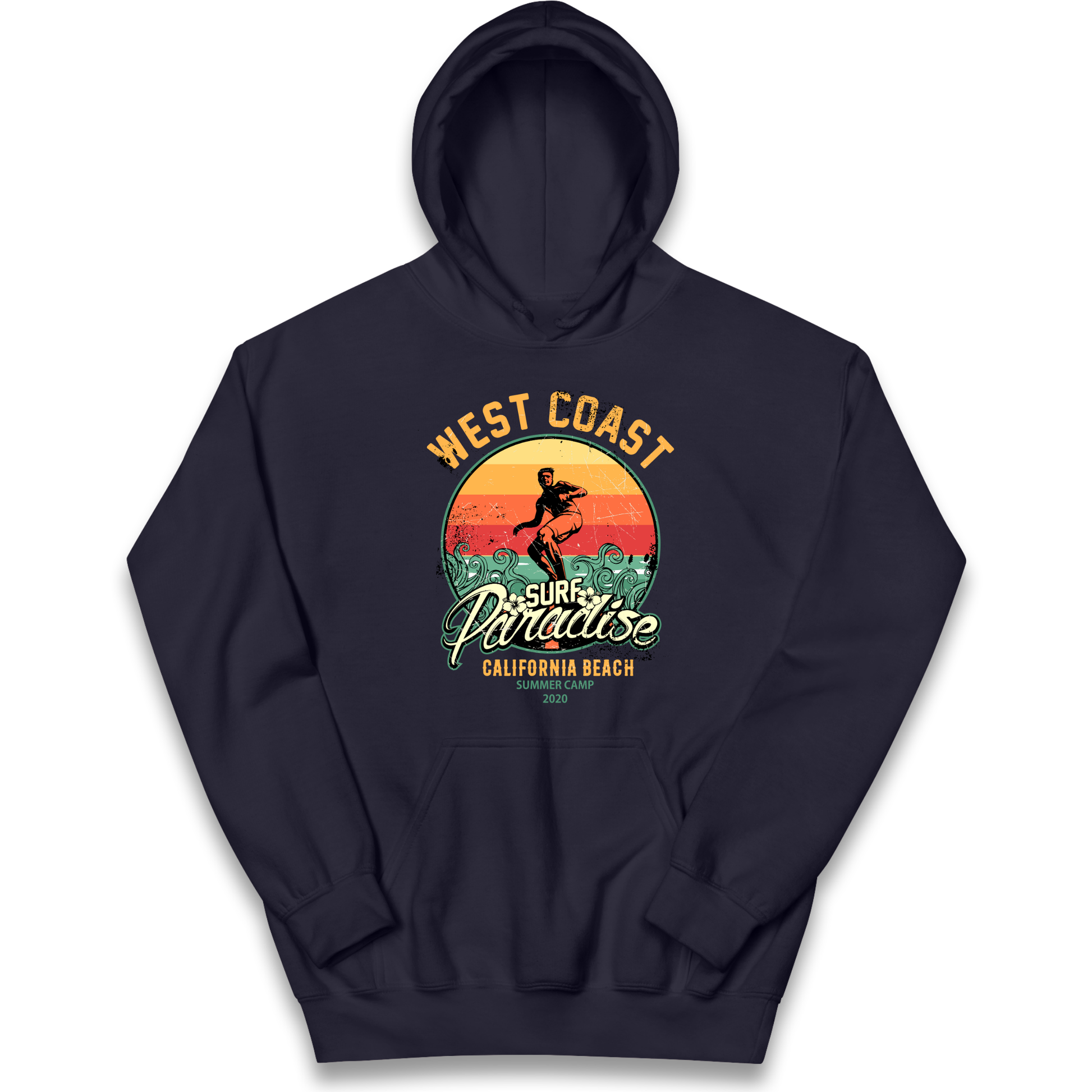 West Coast Surf Paradise kids hoodie