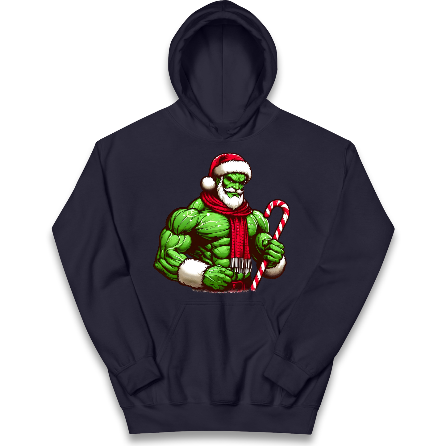 The Hulk Candy Cane Santa kids hoodie