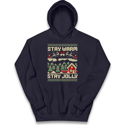 Stay Warm Stay Jolly Christmas kids hoodie