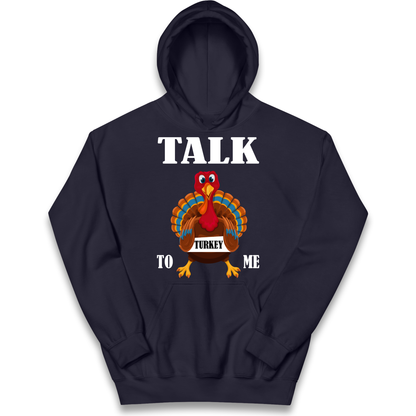 Talk Turkey To Me Christmas kids hoodie
