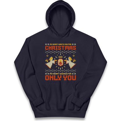 My Heart Wants You For Christmas Only You Christmas kids hoodie