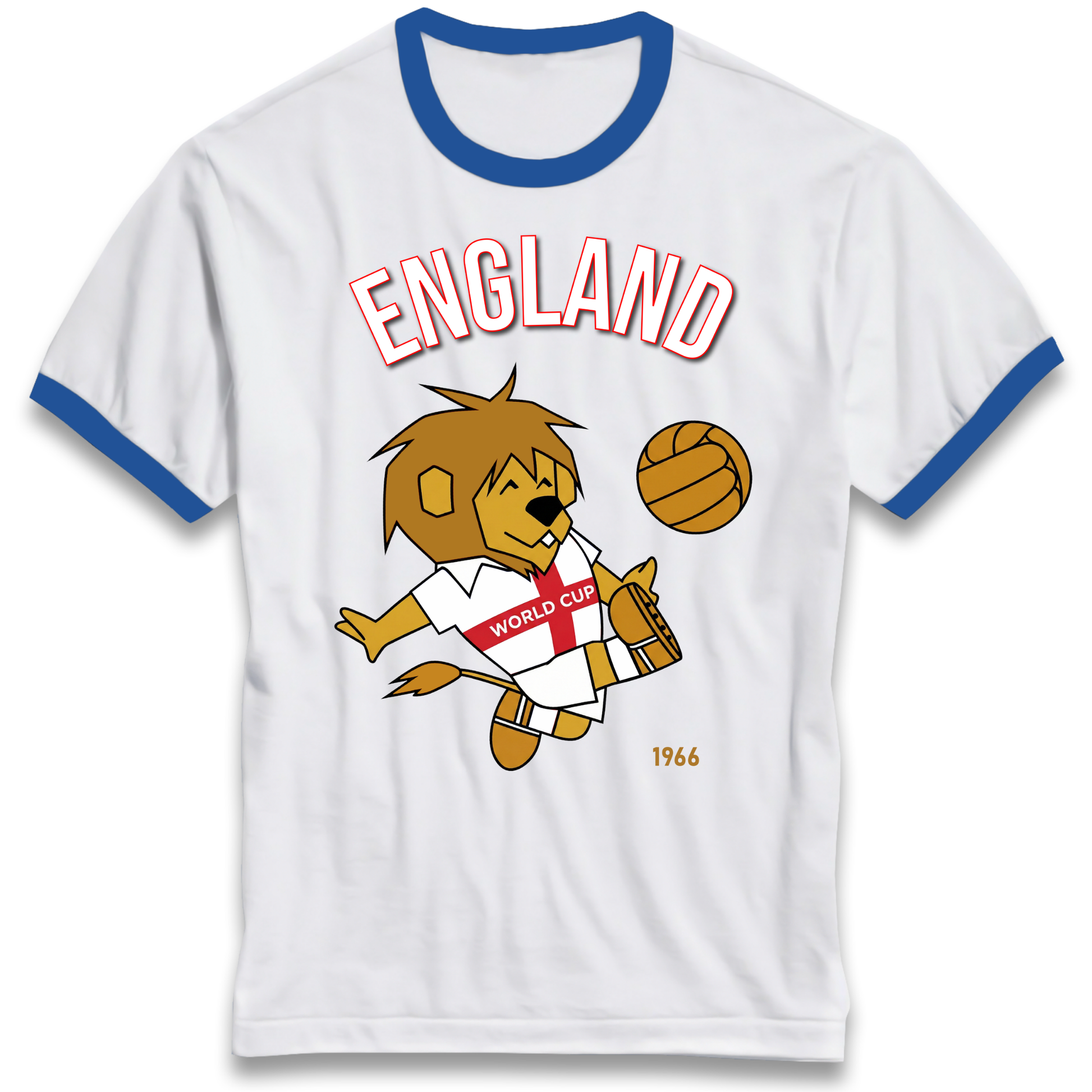 England World Cup Willie 1966 Football Ringer T Shirt