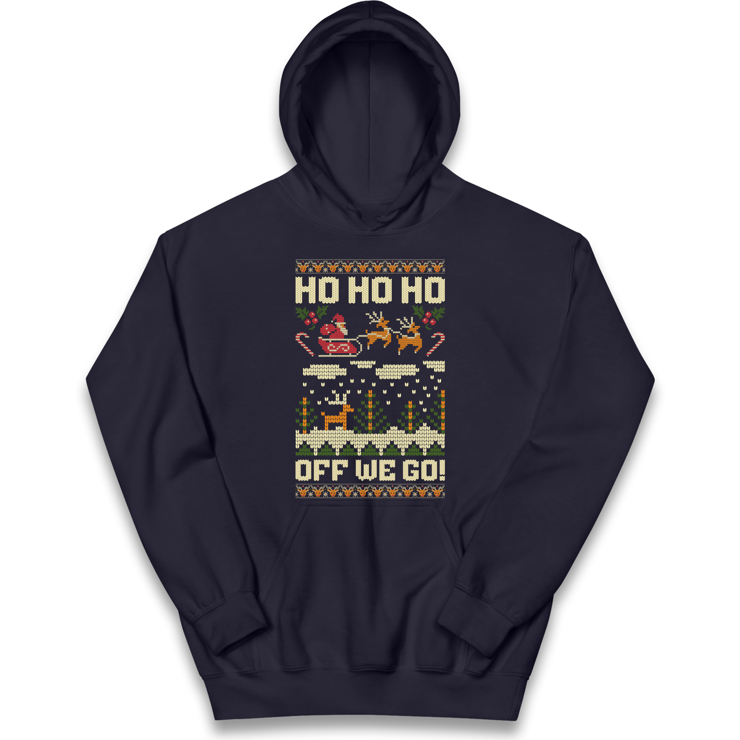 Have Yourself a HO HO HO Off we Go Christmas kids hoodie