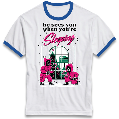 Squid Games Xmas Ringer T Shirt