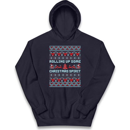 Rolling up Some Christmas Spirit kids hoodie