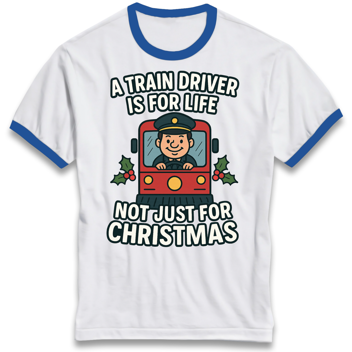 Train Driver Christmas Ringer T Shirt