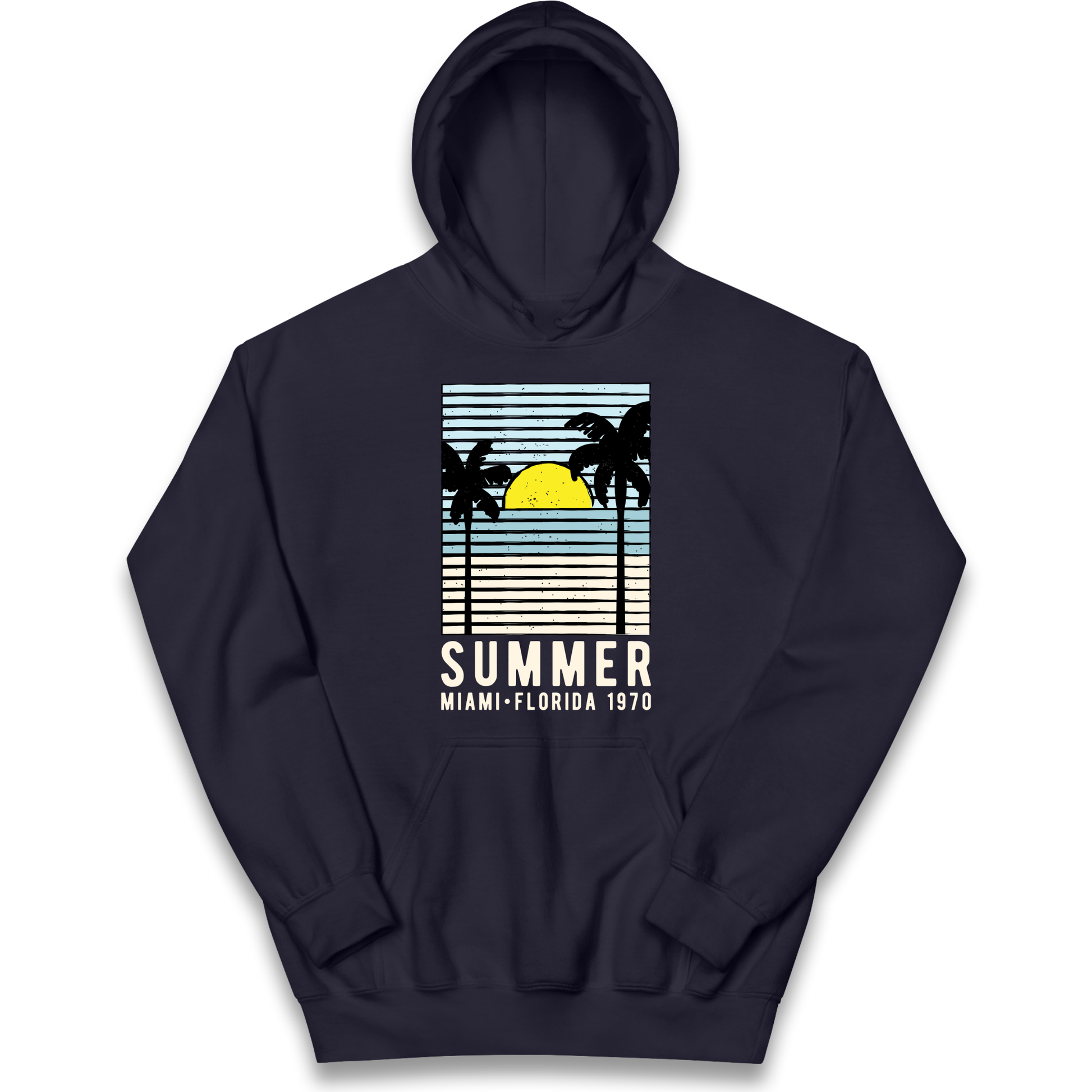 Summer Miami Florida 1970 kids hoodie