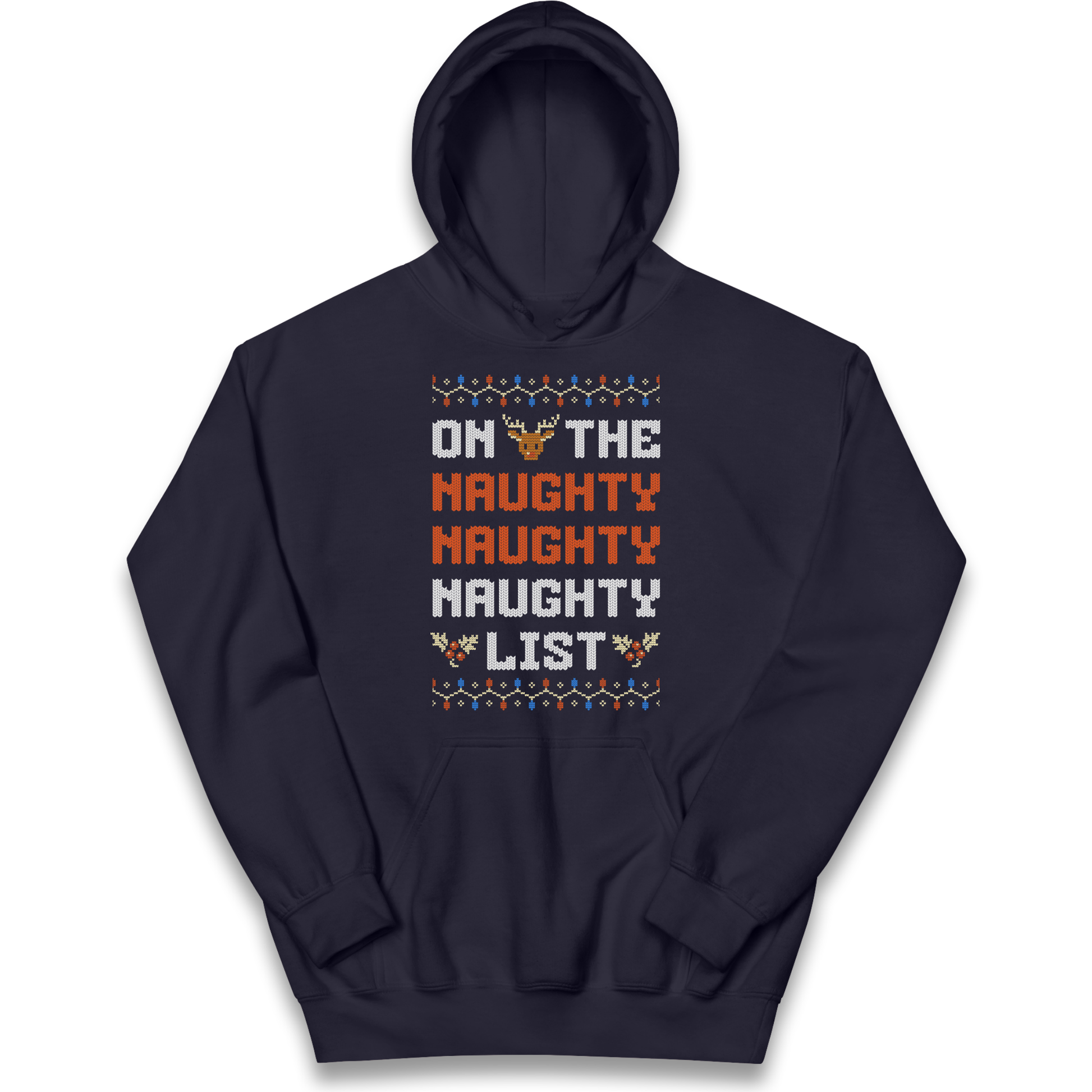 On The Naughty Naughty Naughty List Christmas kids hoodie