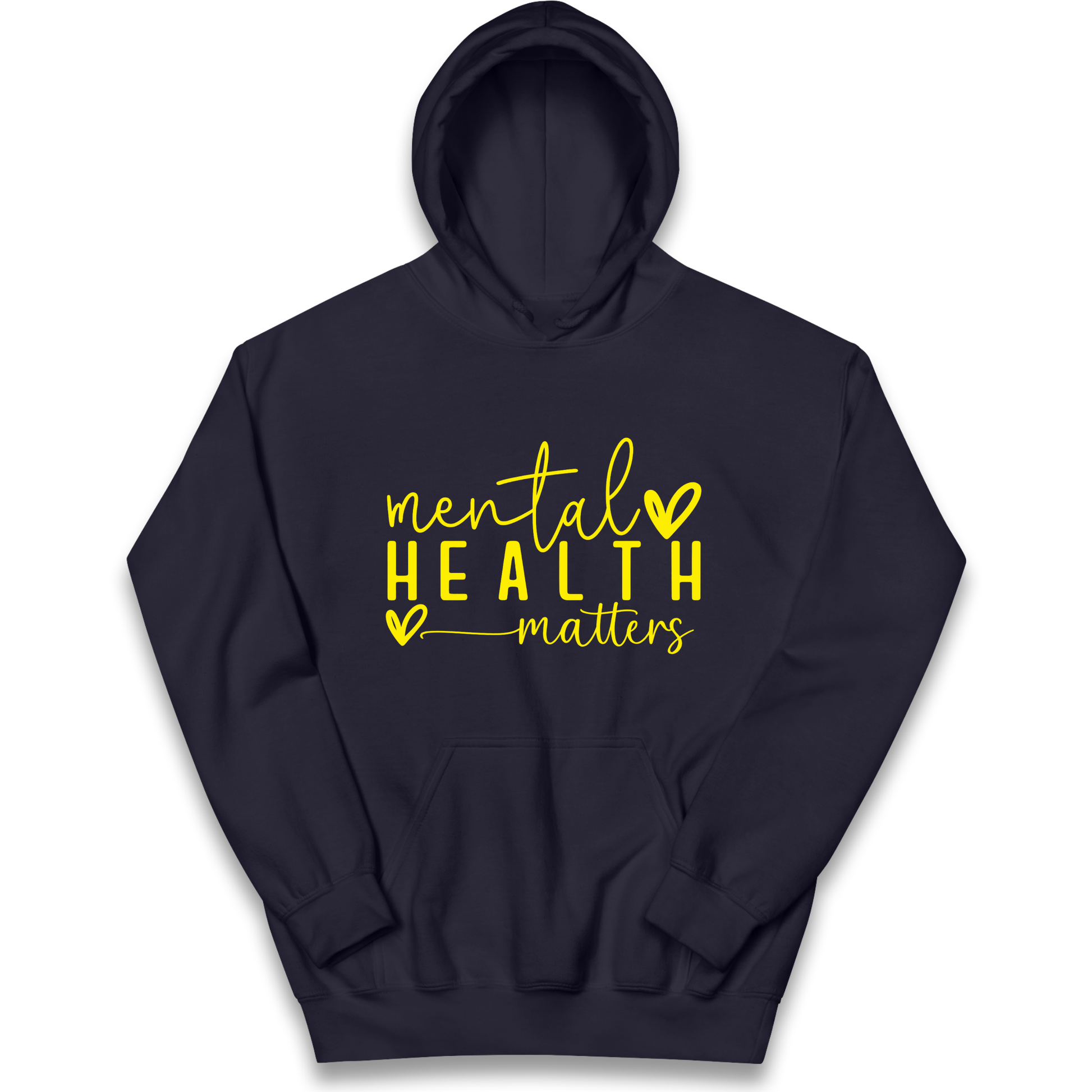 Yellow Mental Health kids hoodie