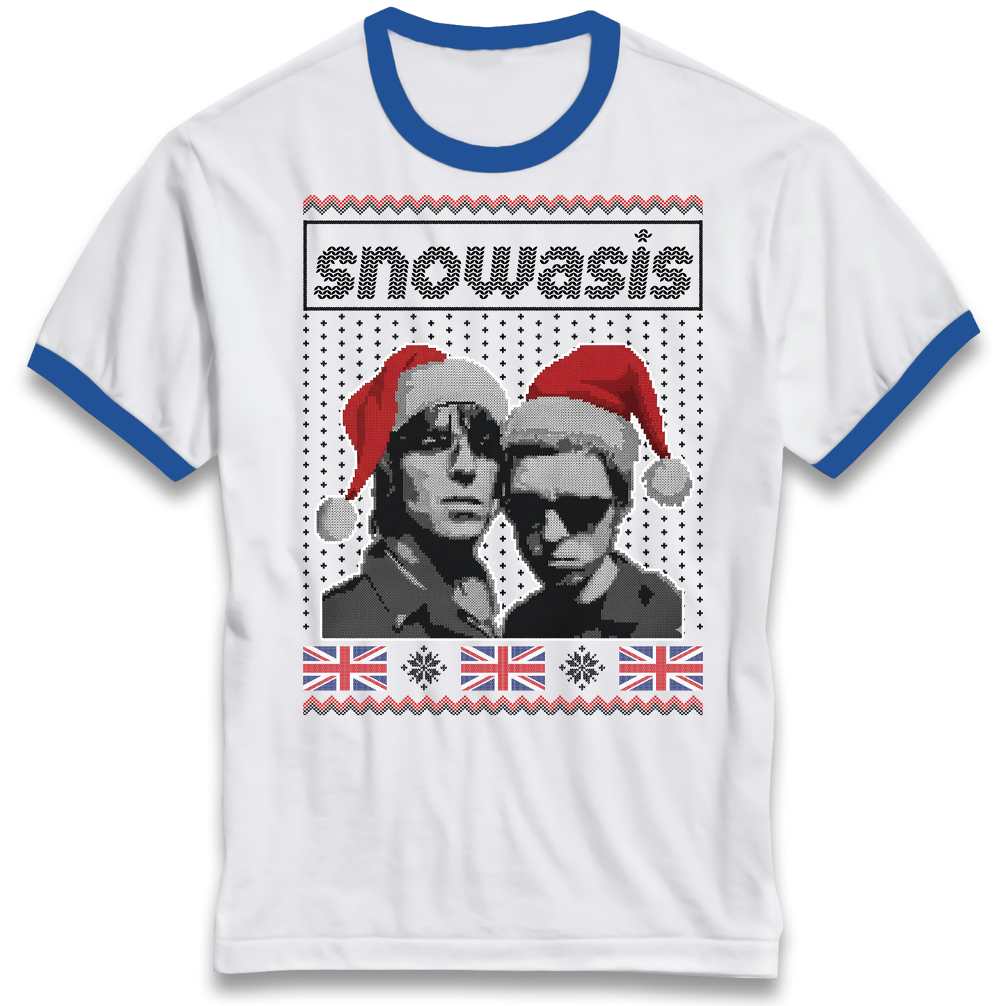 Snowasis Union Jack Christmas Ringer T Shirt
