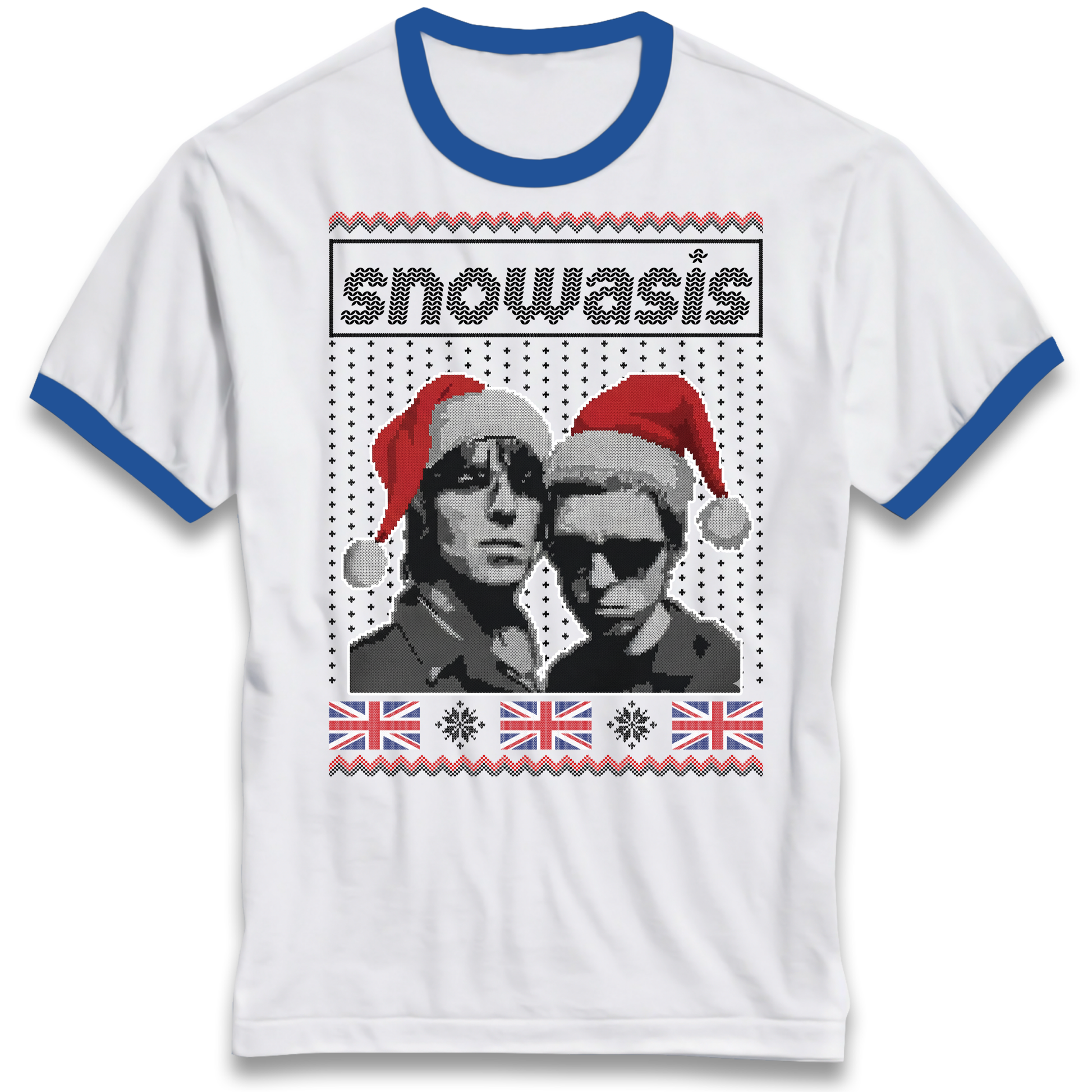 Snowasis Union Jack Christmas Ringer T Shirt