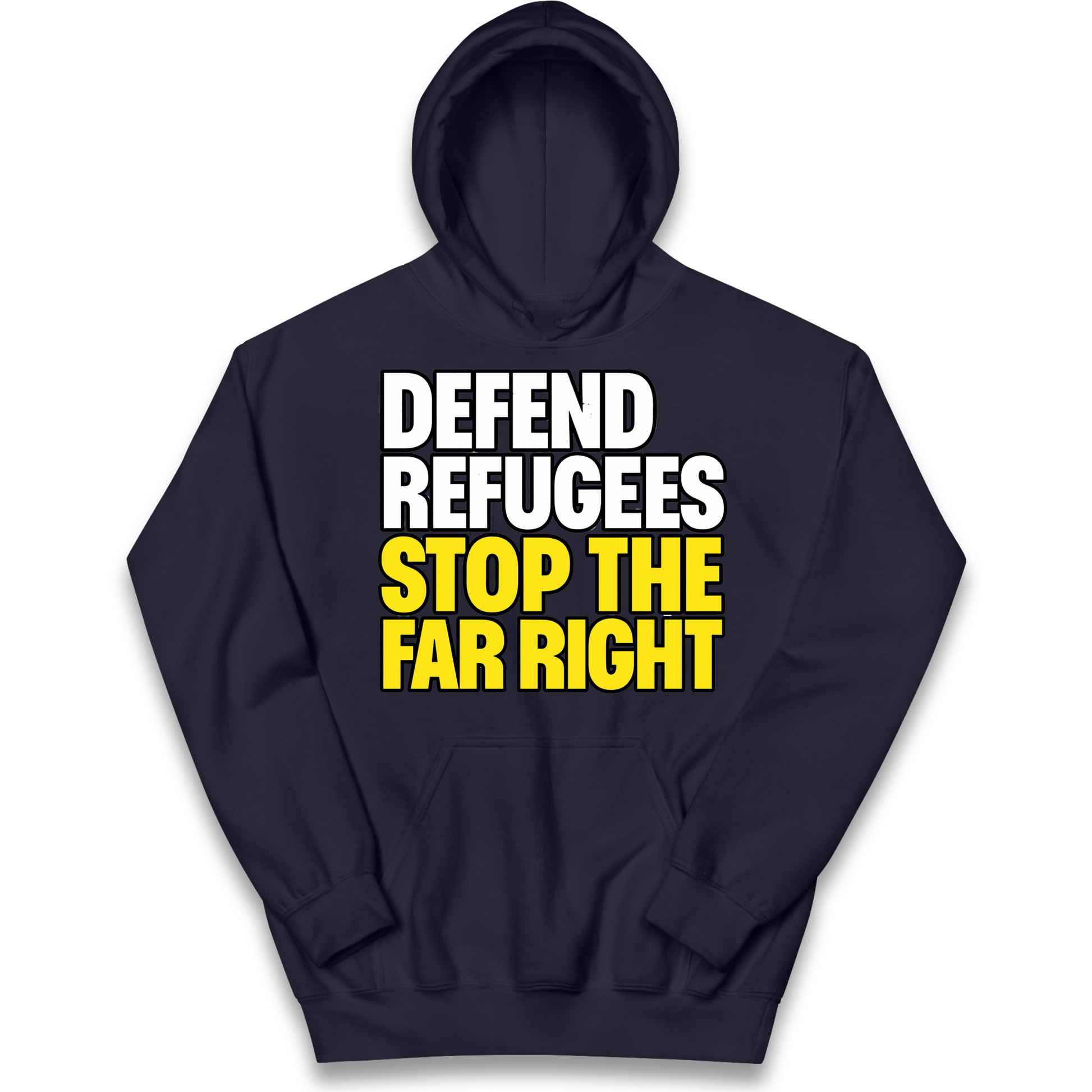 Defend Refugees Stop The Far Right kids hoodie