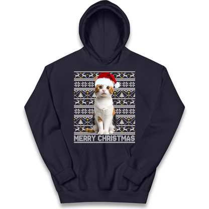 Merry Christmas Cat kids hoodie