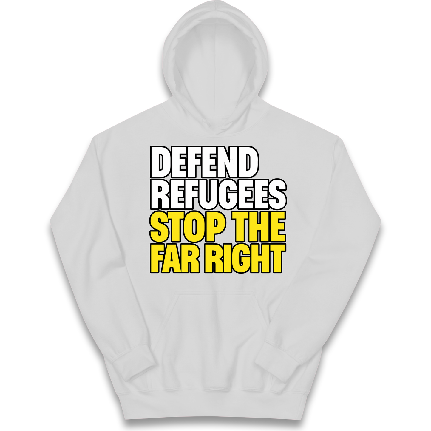 Defend Refugees Stop The Far Right kids hoodie