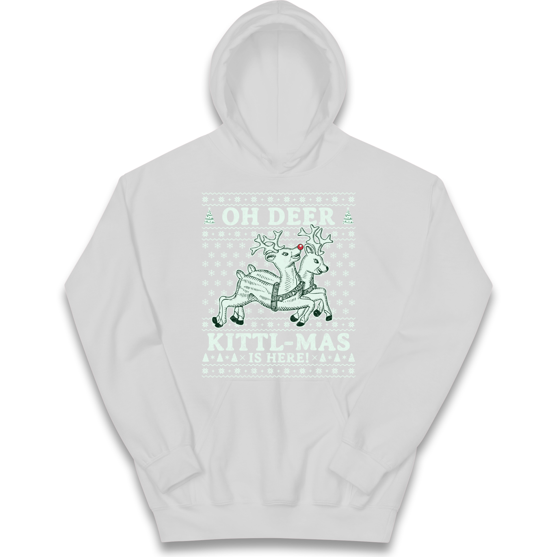 Oh Deer Kittl Mas Is Here Christmas kids hoodie