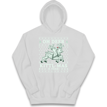 Oh Deer Kittl Mas Is Here Christmas kids hoodie