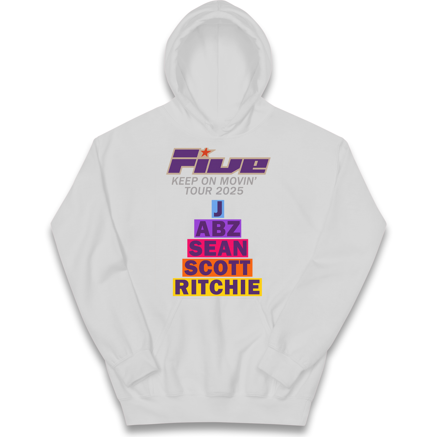 Five Keep On Movin' Tour 2025 kids hoodie