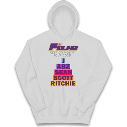 Five Keep On Movin' Tour 2025 kids hoodie