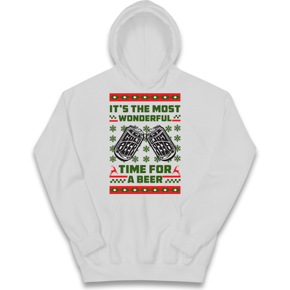 Its The Most Wonderful Time For A Beer Christmas kids hoodie