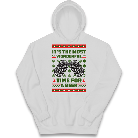 Its The Most Wonderful Time For A Beer Christmas kids hoodie