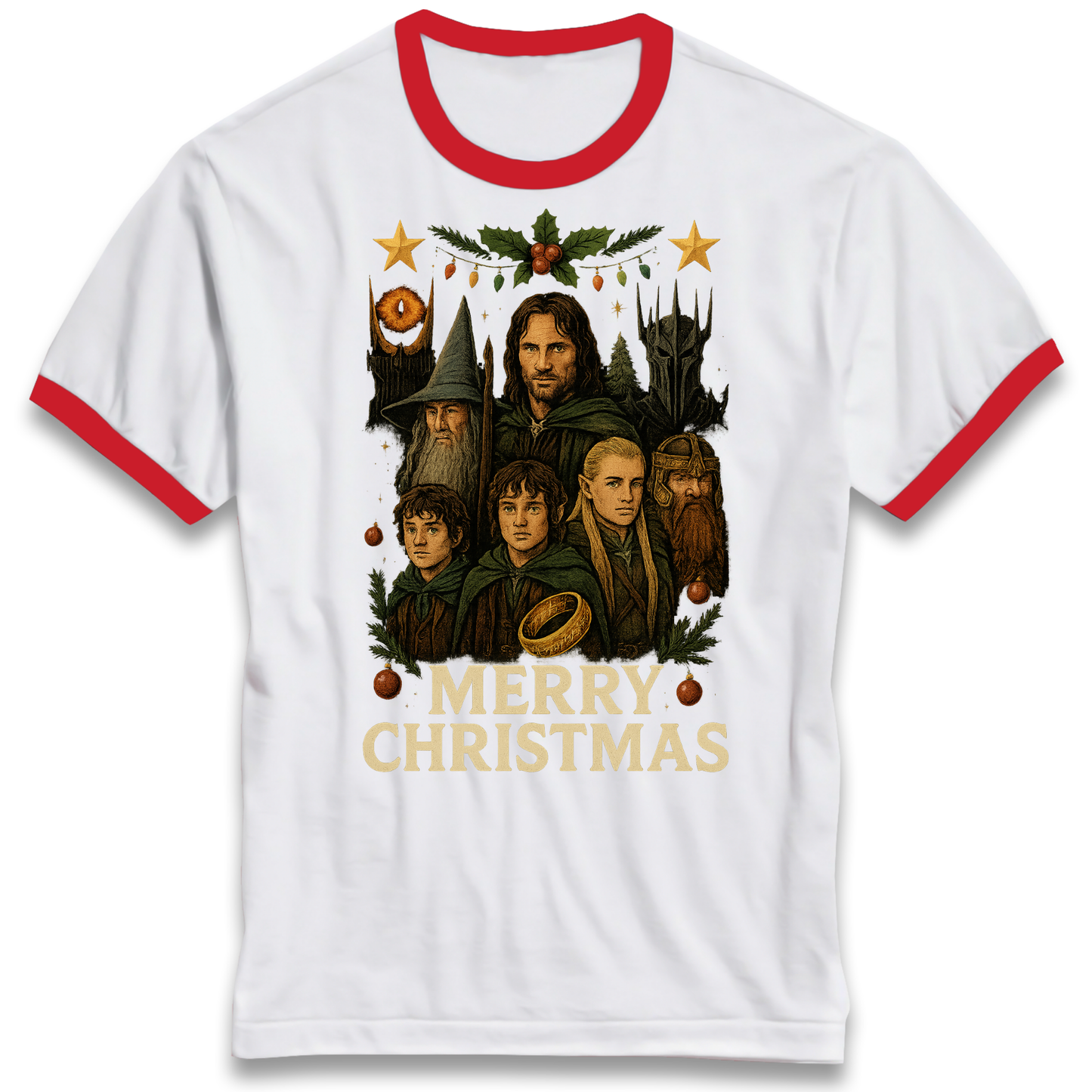 Lord of The Rings Christmas Ringer T Shirt