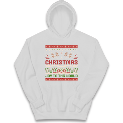 Christmas Joy to the World Christmas kids hoodie
