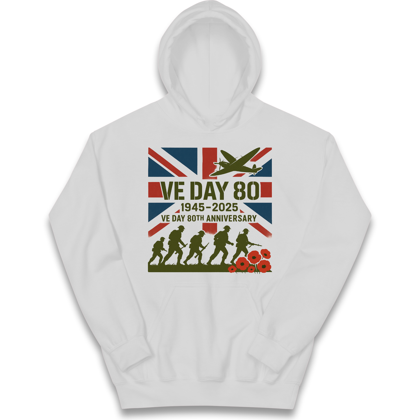 VE Day 80th Anniversary 1945 2025 kids hoodie