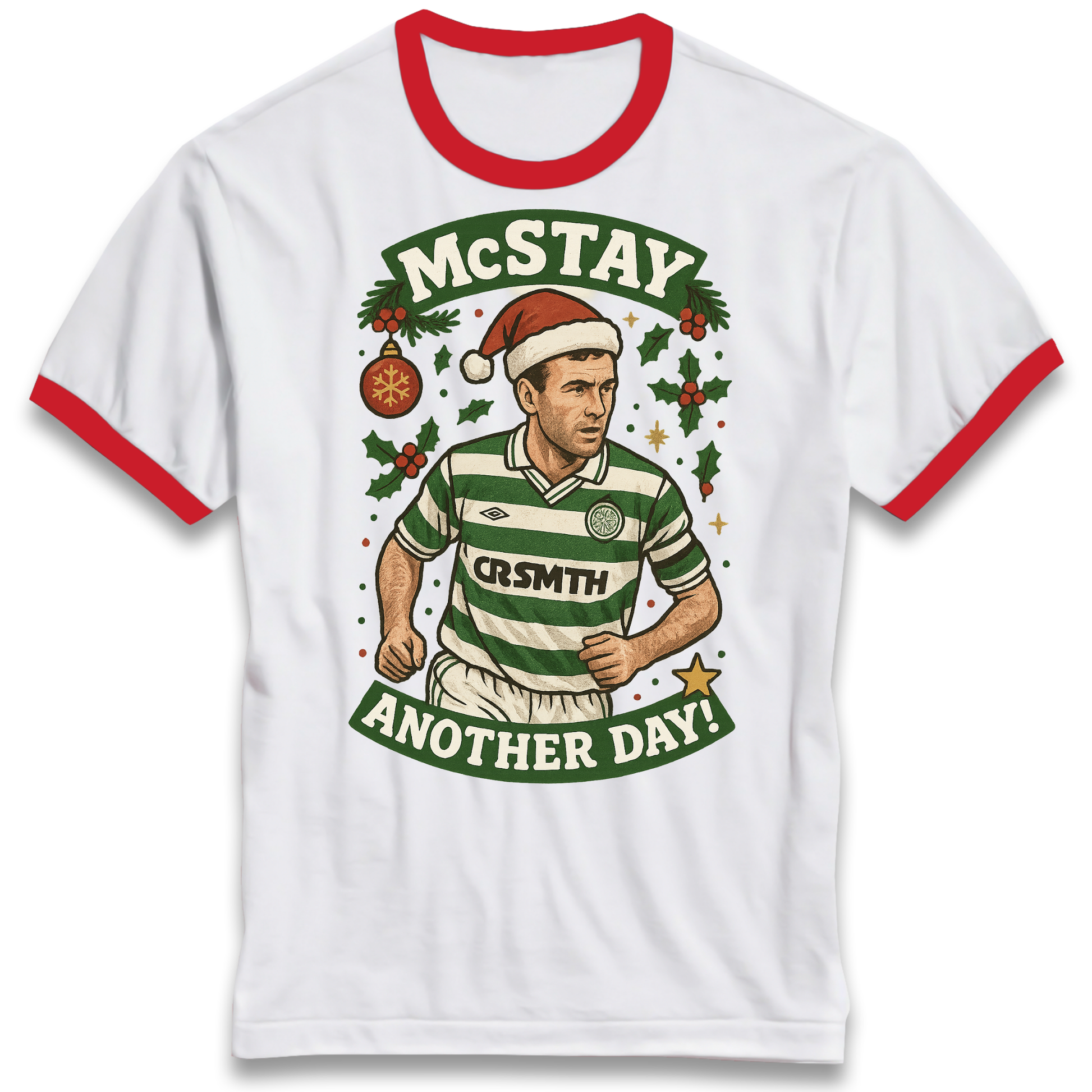 Paul McStay Celtic Christmas Ringer T Shirt