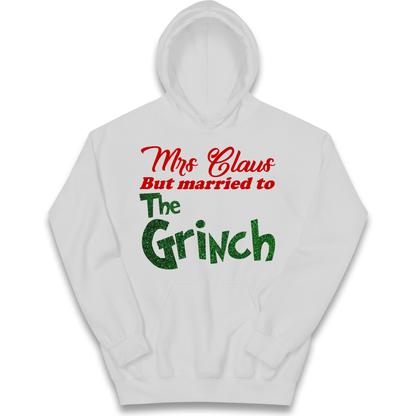 Mrs Claus But Married To The Grinch Christmas kids hoodie