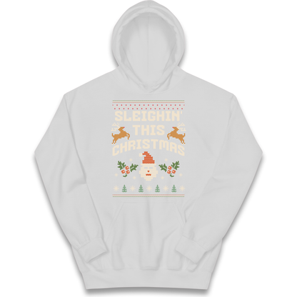 Sleighin This Christmas Christmas kids hoodie