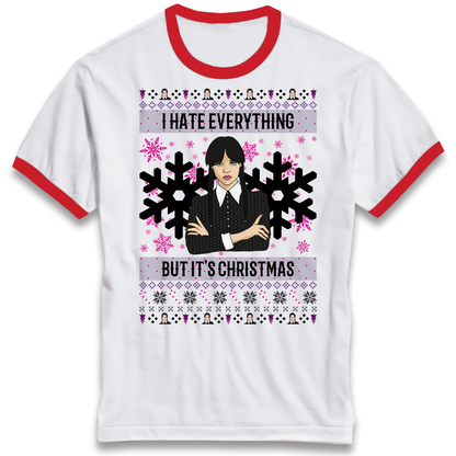 Wednesday addams Christmas Ringer T Shirt