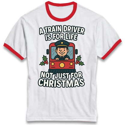 Train Driver Christmas Ringer T Shirt