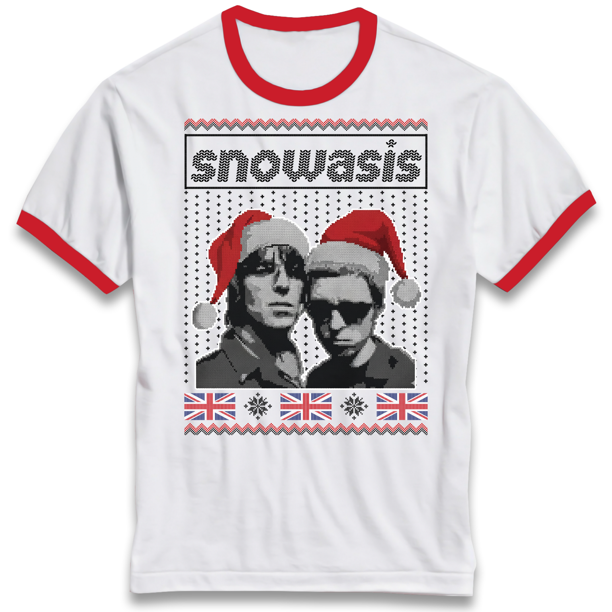 Snowasis Union Jack Christmas Ringer T Shirt