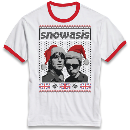 Snowasis Union Jack Christmas Ringer T Shirt