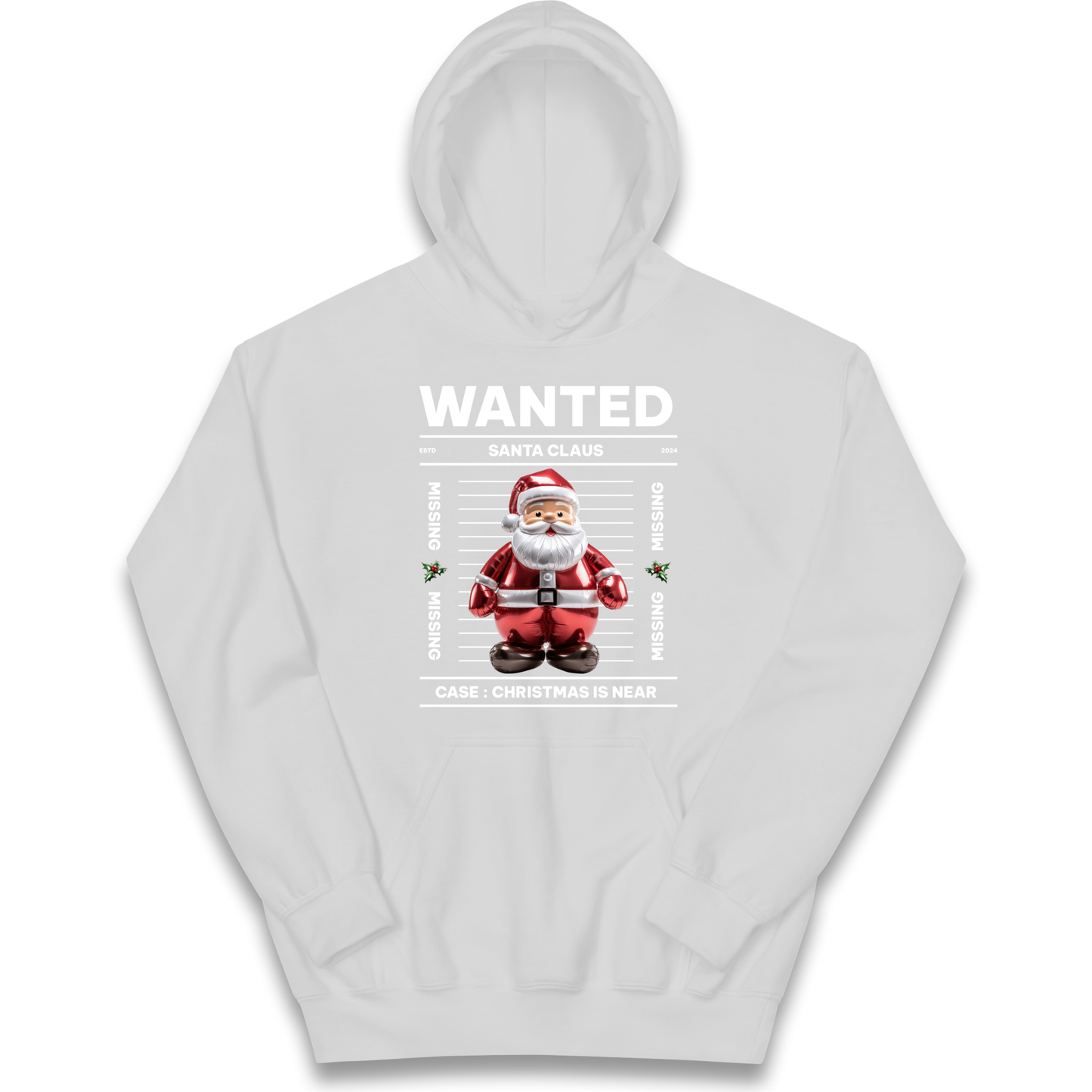 Wanted Santa Claus Christmas kids hoodie