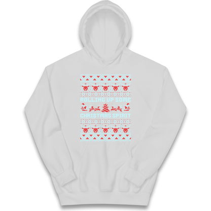 Rolling up Some Christmas Spirit kids hoodie