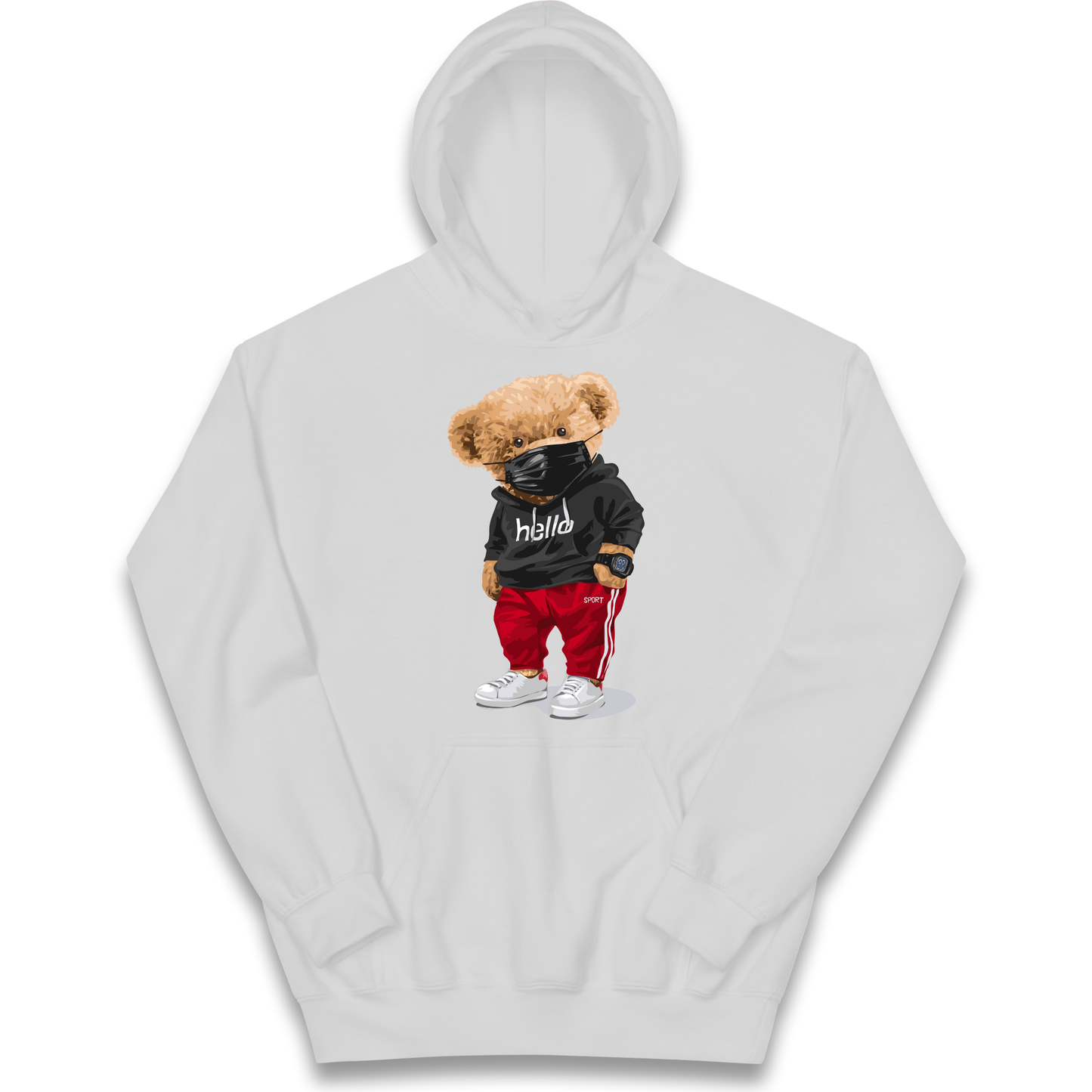 Teddy Bear Hello Streetwear kids hoodie